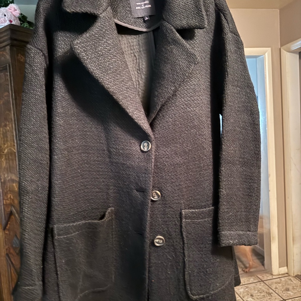 Avec Les Filles Charcoal Textured Jacket